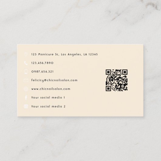 エスニックアフリカンレパードブラシストロークデザイン 名刺 (裏面)