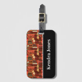 エスニックアフロセントリック ケンテ トライバル パターン  スーツケース ラゲッジタグ (正面縦)