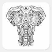 エスニックインディアンゾウ スクエアシール (正面)