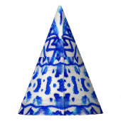 エスニックインディゴアロー先住民パターン パーティーハット (裏面)
