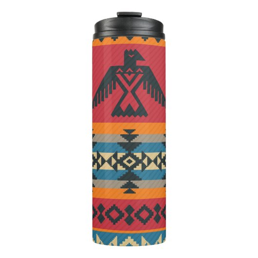 エスニックイーグルズ部族ヴィンテージパターン タンブラー (正面)