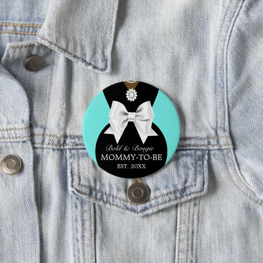 エスニックエレガントティール（緑がかった色）ベビー&コティファニーベビーシャワー 缶バッジ (インサイチュ)