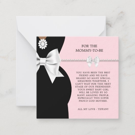 エスニックエレガントピンクファンシーティファニーテーマギフトラベル ノートカード (正面)