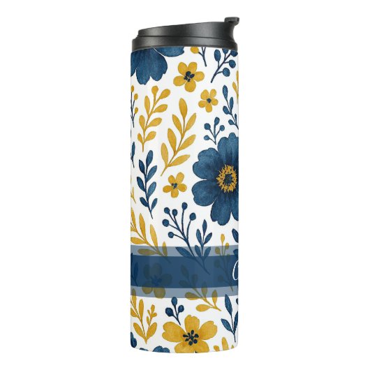 エスニックエレガント地中海のフローラアートパターン タンブラー (回転左)