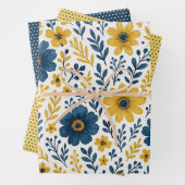 エスニックエレガント地中海のフローラアートパターン ラッピングペーパーシート (インサイチュ)