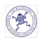 エスニックカエル |ラウンドファミリ名と差出人住所 セルフインキングスタンプ (デザイン)