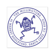 エスニックカエル |ラウンドファミリ名と差出人住所