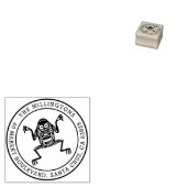 エスニックカエル |ラウンドファミリ名と差出人住所 ラバースタンプ (押印)