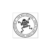 エスニックカエル |ラウンドファミリ名と差出人住所 ラバースタンプ (インプリント)