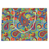 エスニックカラフルペイズリーパターンティッシュペーパー ラージペーパーバッグ (正面)