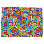エスニックカラフルペイズリーパターンティッシュペーパー ラージペーパーバッグ (裏面)
