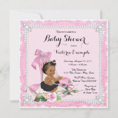 エスニックガールパールハイヒールシューベビーシャワー 招待状 (裏面)