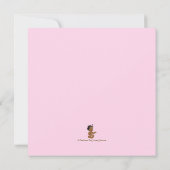 エスニックガールピンク金ゴールドパールベビーシャワー 招待状 (裏面)