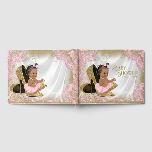 エスニックガールベビーシャワーゲストブック ゲストブック (全面)