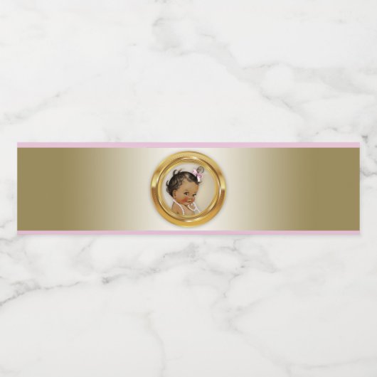 エスニックガール赤ちゃんシャワー水ボトルラベル ペットボトルラベル (シングルラベル)