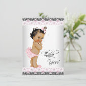 エスニックガール赤ちゃんシャワー サンキューカード (スタンド正面)