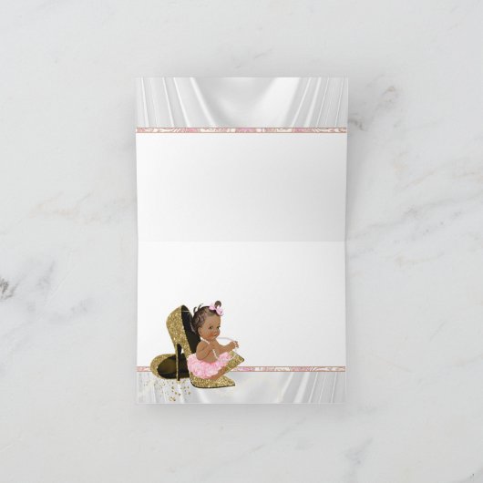エスニックガール赤ちゃんシャワー ノートカード (内部)