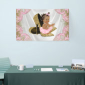 エスニックガール金ゴールドハイヒールシューベビーシャワー 横断幕 (トレードショー)