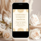 エスニッククリームとブラウンマンダラインディアン結婚ズ 招待状