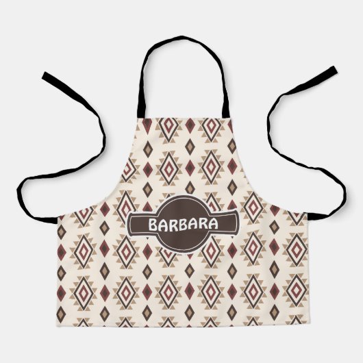 エスニックグレークリームパタミニマルーン エプロン (正面)