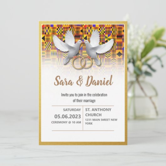 エスニックケンテ結婚式招待状 招待状 (スタンド正面)