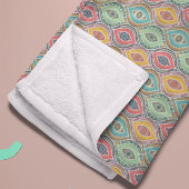 エスニックシームレスパターン先住民インディアンフローラ フリースブランケット