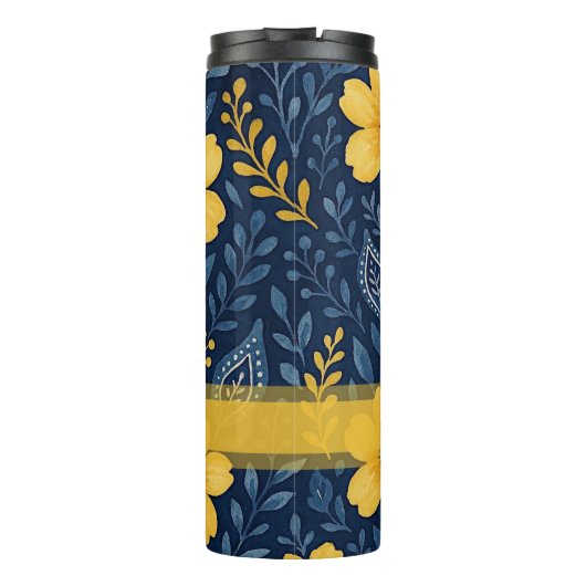 エスニックスタイリッシュ地中海のフローラアートパターン タンブラー (裏面)