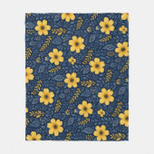 エスニックスタイリッシュ地中海のフローラアートパターン フリースブランケット (正面)