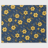 エスニックスタイリッシュ地中海のフローラアートパターン ラッピングペーパー (フラット)