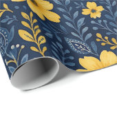 エスニックスタイリッシュ地中海のフローラアートパターン ラッピングペーパー (ロールコーナー)