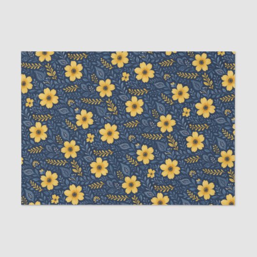 エスニックスタイリッシュ地中海のフローラアートパターン 薄葉紙 (正面)