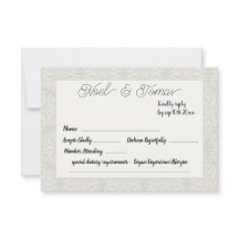 エスニックスタイルセージ緑の色の応答カード