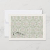 エスニックスタイルセージ緑の色の応答カード 出欠カード (裏面)