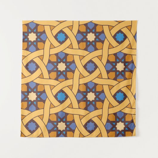 エスニックスタイル抽象芸術モザイクパターン タペストリー (正面)