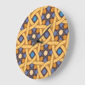 エスニックスタイル抽象芸術モザイクパターン ラージ壁時計 (傾斜)