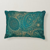 エスニックターコイズのアクセント枕 アクセントクッション (裏面)