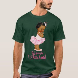 エスニックツチュキュートかわいいバレエチーム女の子ベビーシャワー Tシャツ