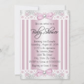 エスニックツチュバレリーナパールレースベビーシャワー 招待状 (裏面)