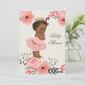 エスニックツツプリンセスフローラ水色ベビーシャワー 招待状 (スタンド正面)