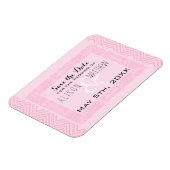 エスニックデザインピンクウェディング日付磁石を保存 マグネット (左側)