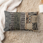 エスニックデザイン付き腰枕 ランバークッション (ブランケット)