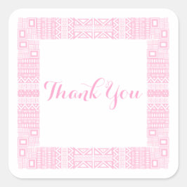 エスニックデザイン結婚ズサンキューステッカー1 スクエアシール