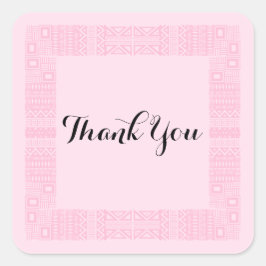 エスニックデザイン結婚ズサンキューステッカー2 スクエアシール