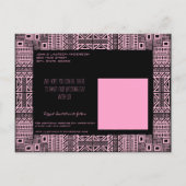 エスニックデザイン結婚式日付はがき保存3 案内ポストカード (裏面)