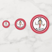 エスニックナース漫画卒業赤パーティーテーブル コンフェッティ (正面)