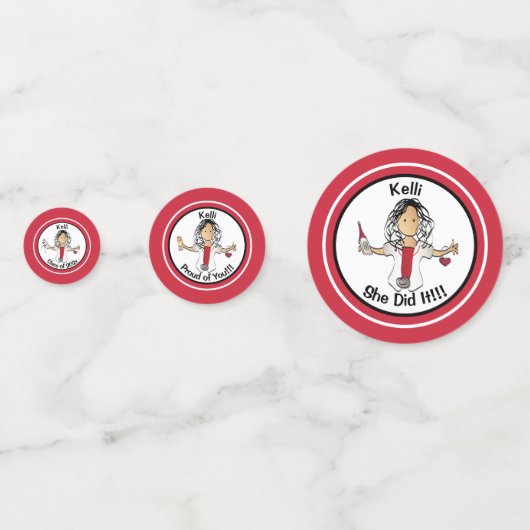 エスニックナース漫画卒業赤パーティーテーブル コンフェッティ (裏面)