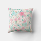 エスニックバパーソナライズされたレリーナピンクフローラ クッション (裏面)