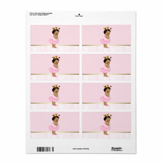 エスニックバレリナツチュベイビーシャワーウォーターボトル ラベル (フルシート)