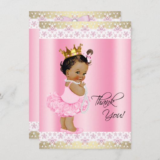 エスニックバレリナツチュベビーガールありがとう サンキューカード (正面/裏面)