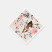 エスニックバレリーナウォーターカラーリースベビーシャワー スタンダードカクテルナプキン (角)